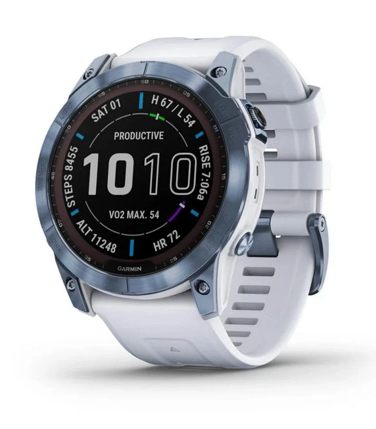 Garmin GPS Fenix 7X Sapphire Solar Weiß/Blau Ti 3 Garmin GPS Fenix 7X Sapphire Solar Weiß/Blau Ti