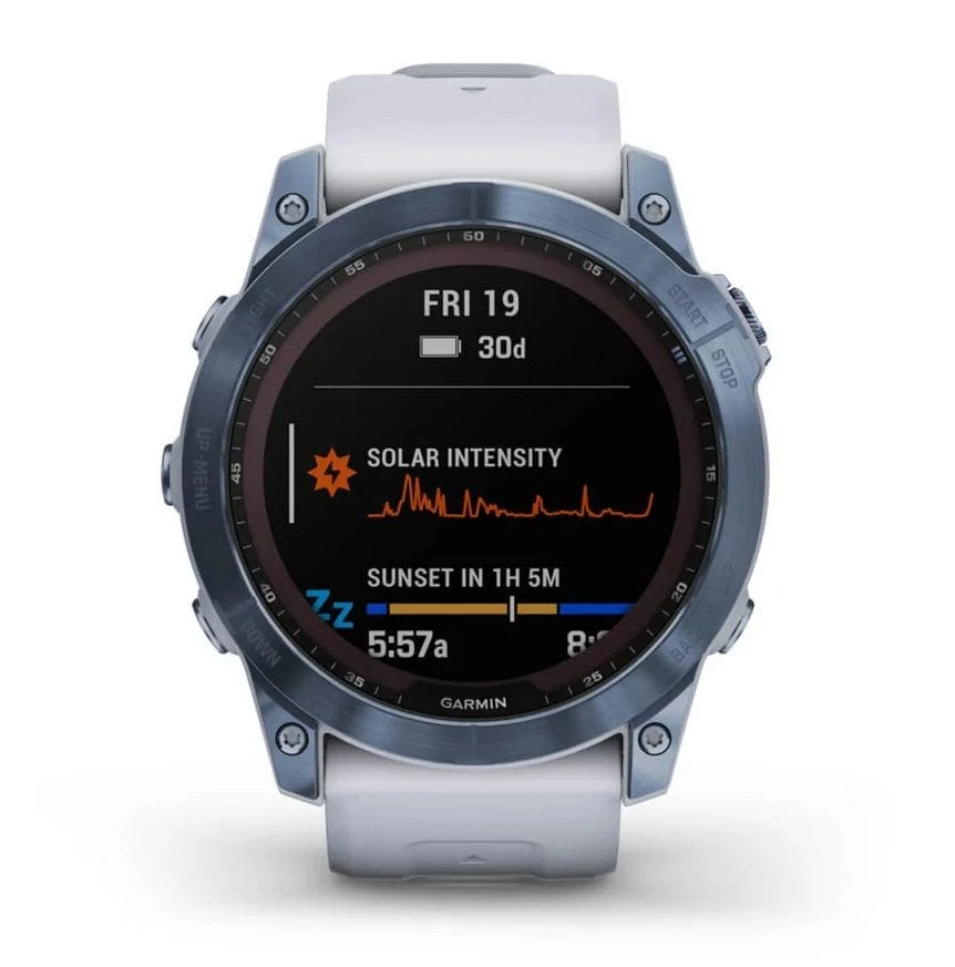Garmin GPS Fenix 7X Sapphire Solar Weiß/Blau Ti 5 Garmin GPS Fenix 7X Sapphire Solar Weiß/Blau Ti – Bild 3