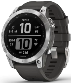 Garmin Fenix 7 Silber Mit Graphitfarbenem Armband